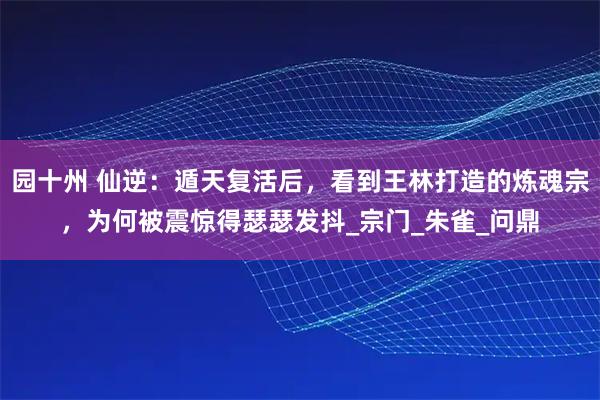 园十州 仙逆：遁天复活后，看到王林打造的炼魂宗，为何被震惊得瑟瑟发抖_宗门_朱雀_问鼎